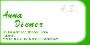 anna diener business card